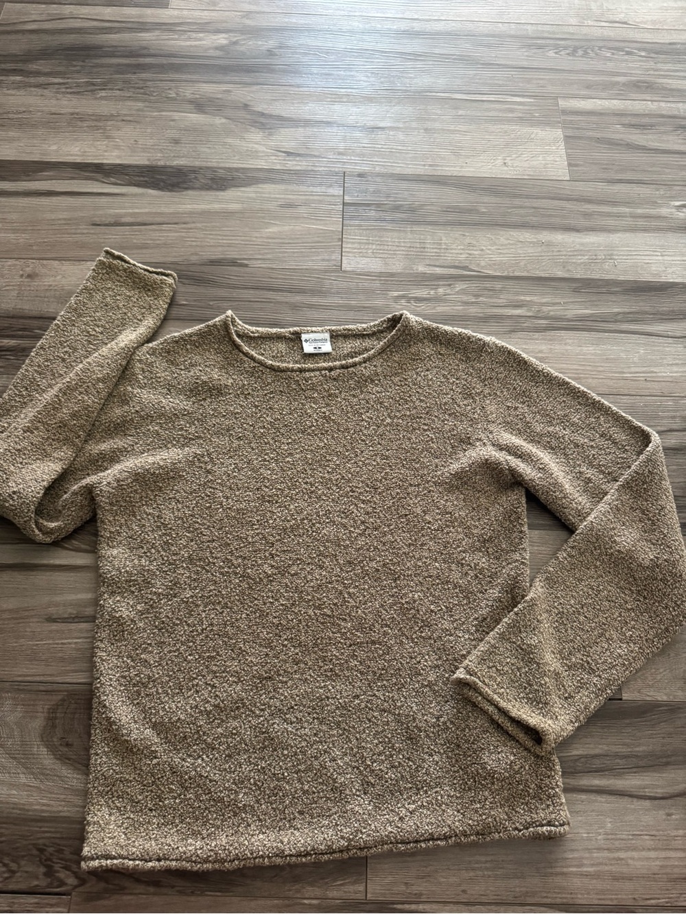 Columbia Taupe Bouclé Crewneck Sweater
